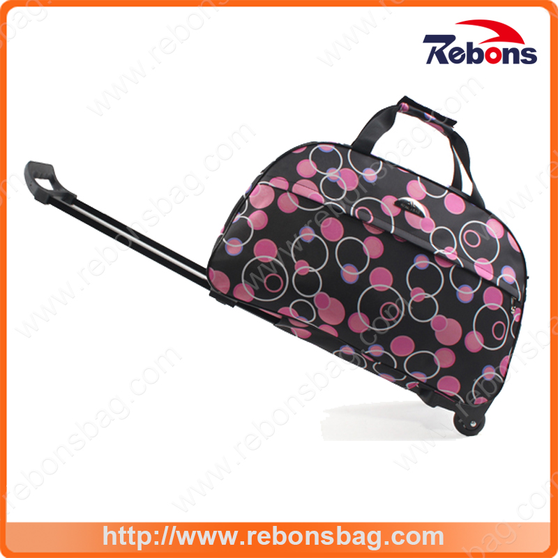 Multifunctional Oversized Allover Printed Trolley Bag Travel Bag Luggage Rolling Backpack