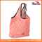 Foldable and Portable Fashion Soft Pink Grid Stripe Lady Tote Bag Wholesale