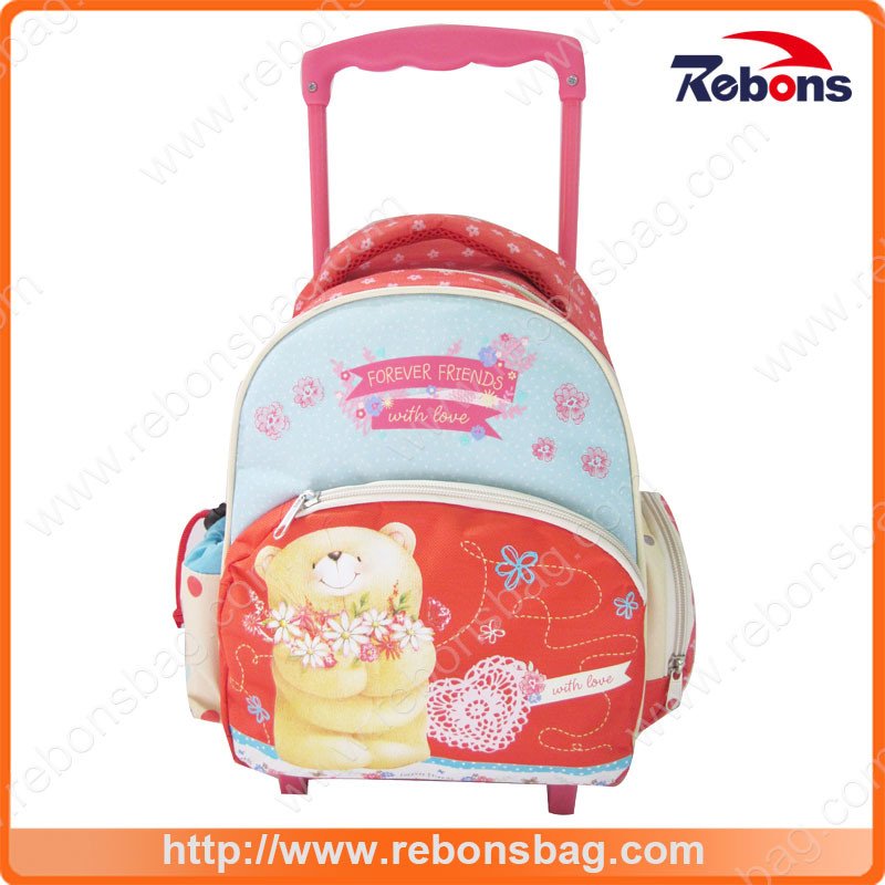 New Designer Factory Sale Polyester Book Bags with Wheels