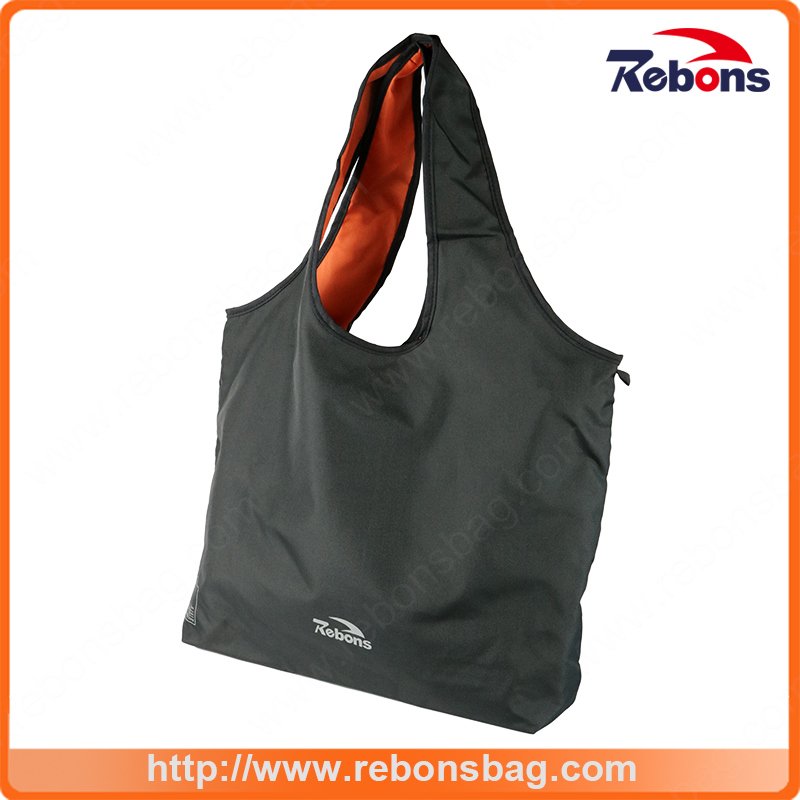 Black Promotional Custom RPET Recycled Ladies Shopping Tote Hand Bag