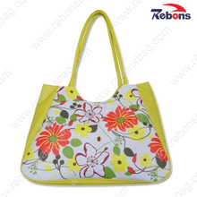 Best Selling Woman Fabric Flower Printed Tote Beach Shopping Bags