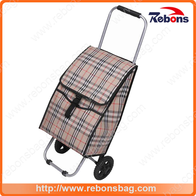 Top Quality Plaid Foldable Shopping Cart Supermarket Children Shopping Cart