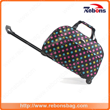 Portable Solar Suitcase Spotted Printed Luggage Trolley Bag Travel Trolley Bag for Travel